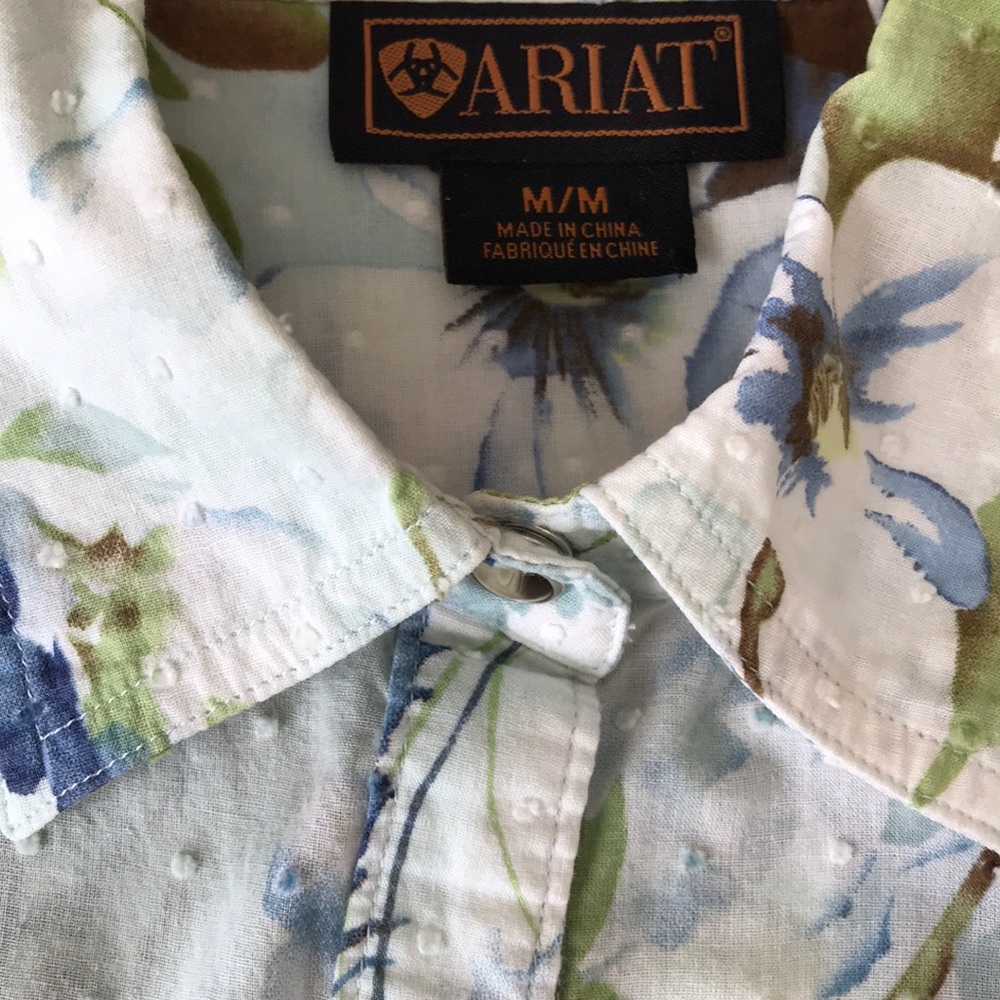 Ariat snap front western Swiss dot print